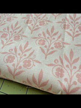 Emma & Mila Sweet Scrolls Pink White Quilting Cotton Fabric 1 yard + 20" L x 44"